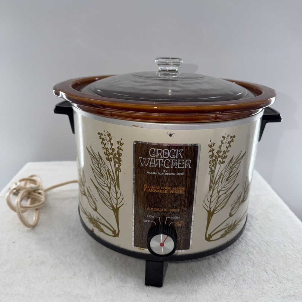 VINTAGE Hamilton Beach Scovill 6 Qt Crock Watcher Slow Cooker EUC Tested